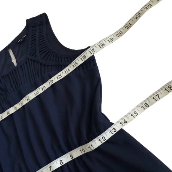 As U Wish Women' 9 Navy Sleeveless Round Neck Lined Chiffon Mini Dress - Picture 11 of 16